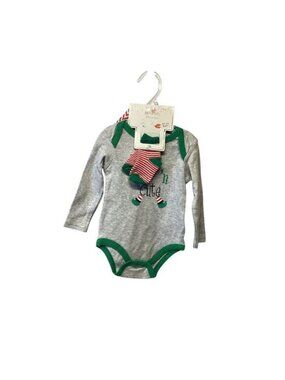 Blooming Baby NWT Elf'n Cute Bodysuit, Hat & Socks 3 Piece Christmas Set 3/6 M